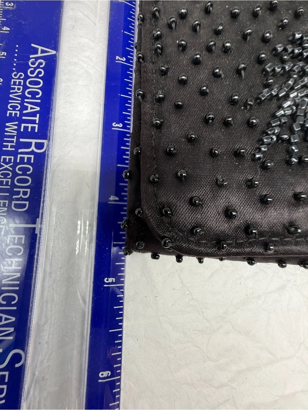 La Regale Black Beaded Floral Evening Clutch